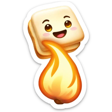 Cute Happy Toasted marshmallow  sticker
