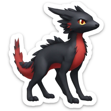 Cute cool black red nargacuga animal hybrid Fakemon full body sticker