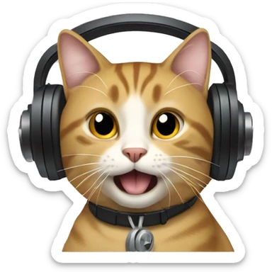 a cat on the radio sticker