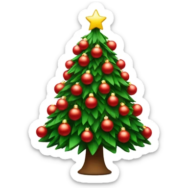 Christmas tree with red ornaments sticker