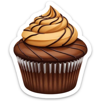 gourmet chocolate brownie caramel cupcake sticker