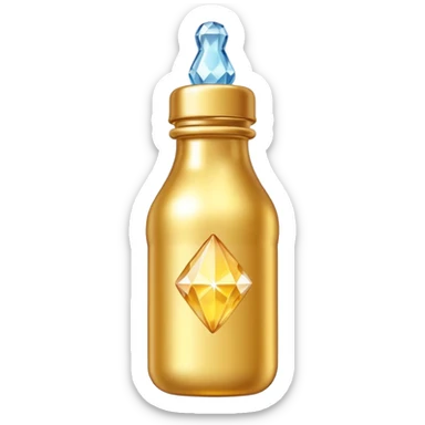 Biberón dorado con diamantes 🍼con ese biberón  de bebe  solo el biberón sticker