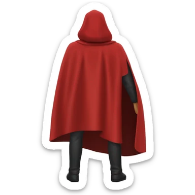 red hero cape back view sticker