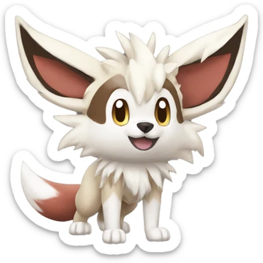 Lycanroc Eevee Furret Zigzagoon Fakémon sticker