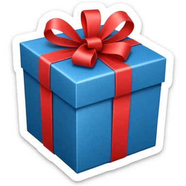 blue gift box with ribbon sticker