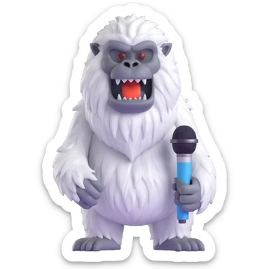 yeti with a microphone sticker