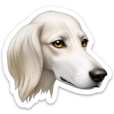 sleepy white saluki sticker