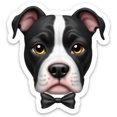 Black and White pitbull with bow sticker