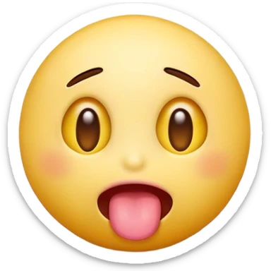 Smiling emoji with it’s tongue out and eyes rolling ￼ sticker