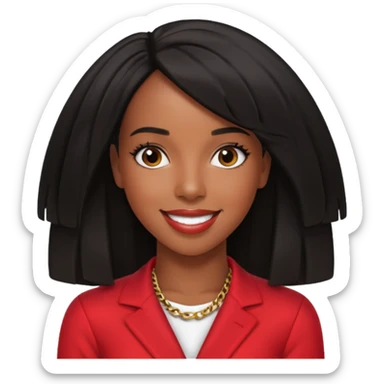 Kelly Rowland black hair, red outfit sticker