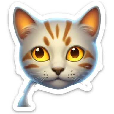 Cat glowing Jack-o-lantern sticker