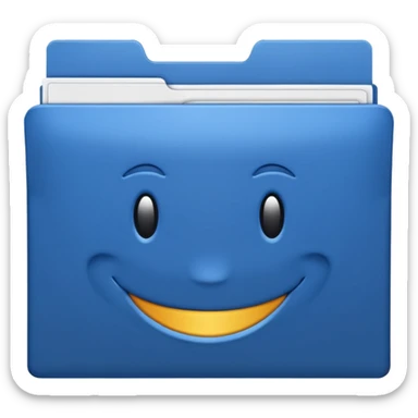 A **simple emoji-style icon** of a **blue multipocket folder**, clean and minimal, with **layered inner tabs**, subtle shading, and a **small blue Volkswagen Jetta car symbol** on the front.
 sticker