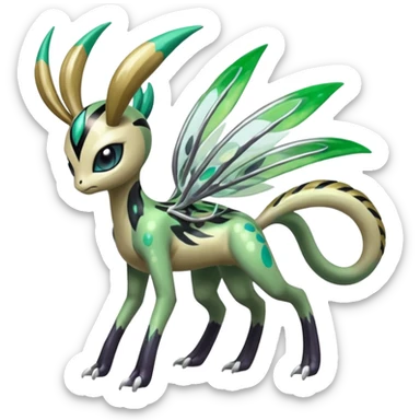 Colorful Shiny Edgy Cool Badass Painted Splashed Exotic Meloetta-Palkia-Virizion-Venom-Fakémon-creature-hybrid sticker