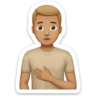 Man wearing a t-shirt and feeling cold sticker