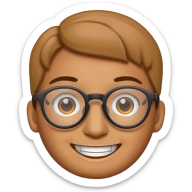 An emoji head with glasses based on the provided photo, variation 8. sticker