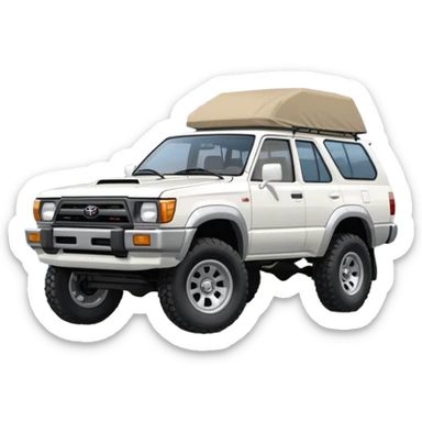 White 1987 toyota 1st gen 4Runner with the removable top style body sticker