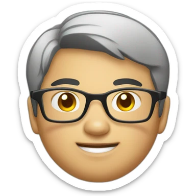 Asian chub boy with glasses sticker