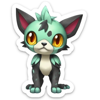 cute cool edgy Digimon-Fakemon-animal with colorful markings full body sticker