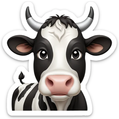 cinematic-noble-black-and-white-cow-portrait-emoji,-poised-and-regal,-with-a-large,-sturdy-build-and-a-beautifully-patterned-hide-of-rich-black-accented-by-crisp-white-patches,-deep-set-soulful-brown-eyes,-simplified-yet-sharp-and-sophi (2) sticker