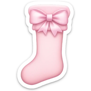 pale pink stocking with pale pink bow sticker