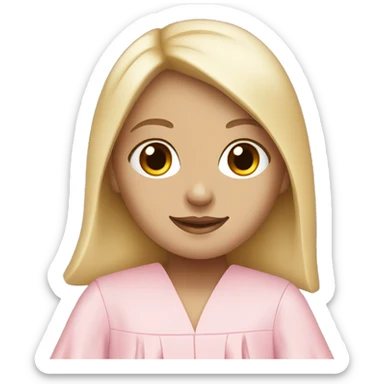 White Girl wearing baby pink graduation gown sticker