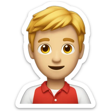 Un homme chauve en polo rouge sticker