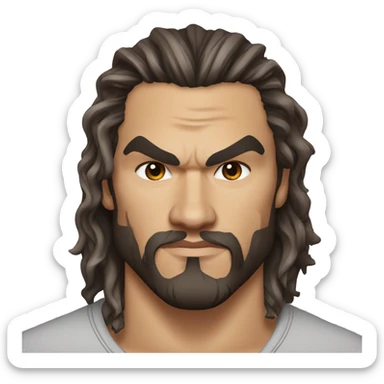 realistic jason momoa wearing tee sticker
