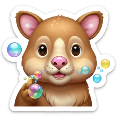 animale blowing bubbles sticker