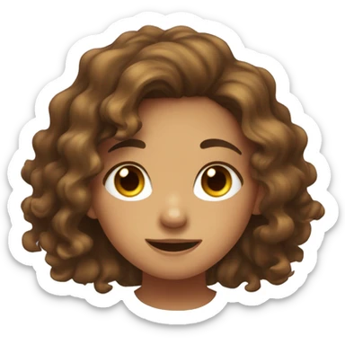 a girl with brown wavy hair and freckles and bright hazel eyes doing the dab   sticker