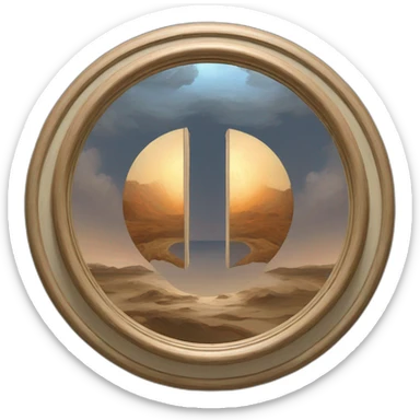 real painting of an infinite regression mirror portal sticker