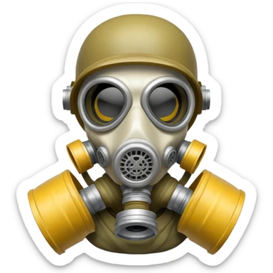 Skeleton wearing a gas mask sticker
