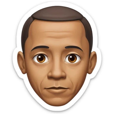 barrack obama with a insanley large forhead sticker