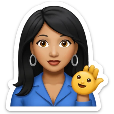 Trina Braxton with black hair sticker