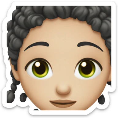 Pregnant white women with black hair and green eyes  sticker