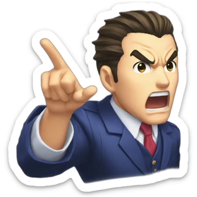 Phoenix wright yelling objection sticker