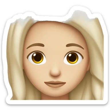 A white girl resting her head sticker