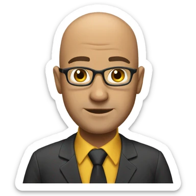 Male principal bald sticker