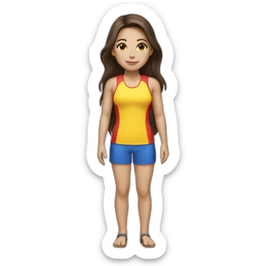 Full body | Lifeguard, Female, brunette sticker