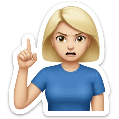 An angry lady with her finger up and the letters “Don’t PMO” in a speech bubble  sticker