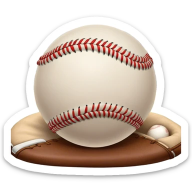 Cinematic Realistic image of a classic baseball, rendered with detailed stitching and textured leather, set against a nostalgic ballpark backdrop with soft, golden lighting that evokes Americana sticker