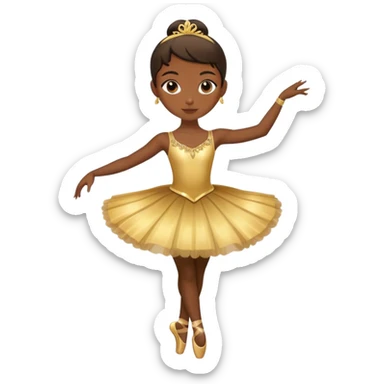 dark-skinned ballerina wearing golden outfit sticker