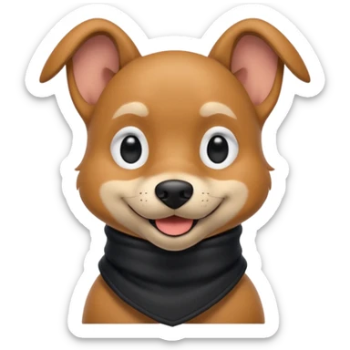 thief dog portrait, head and shoulders only, playful sneaky look, burglar scarf collar, mischievous smile, 3D cartoon, mobile game icon style, clean background, no text, no watermark
 sticker