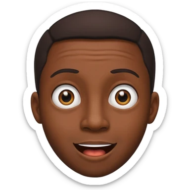 surprised black man, wide eyes sticker
