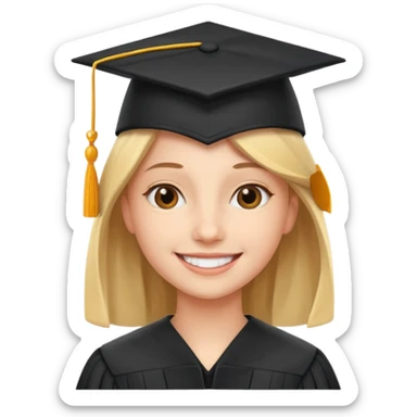 smiling student with graduation cap sticker