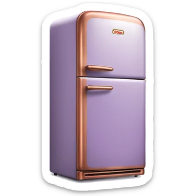 Realistic pastel Purple and metallic copper vintage fridge.  sticker