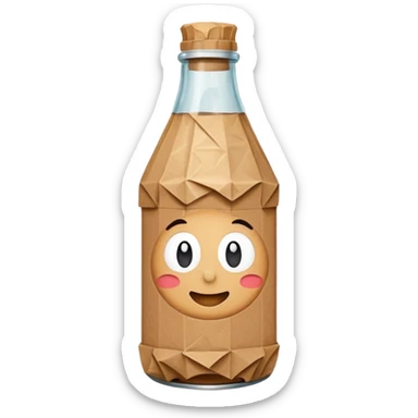 kraft paper in Bottle sticker