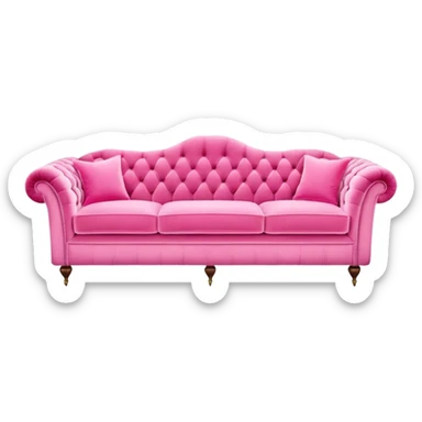 Pink six seats long sofa sticker