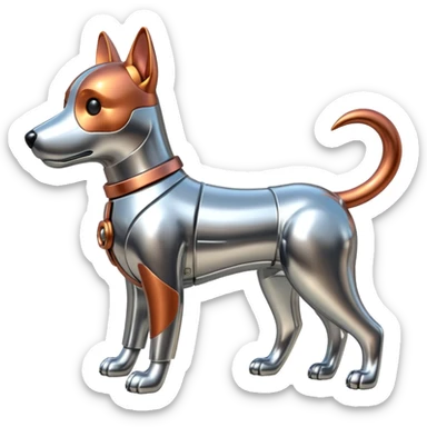 Robots Dog Bot – Mechanical dog with metal body, wagging tail sticker