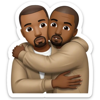 Ray j and Kanye west hugging sticker