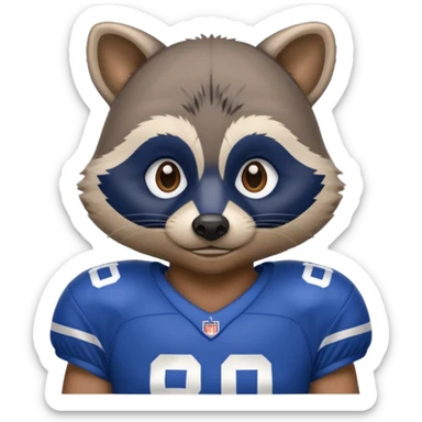 american football player raccoon blue sticker